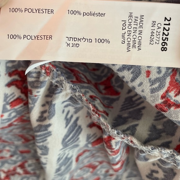 Dex Smocked Tiered Long Sleeve Mini Dress Red, Blue,‎ White Size L NWT - Picture 6 of 13